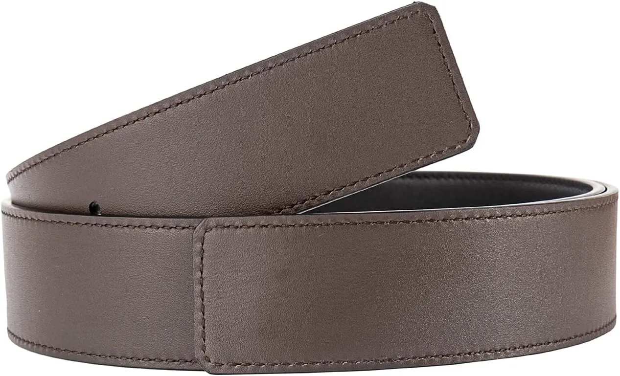 Vatee's Men Reversible Genuine Leather Replacement Belt Strap without Buckle 1.34"/1.6" Wide