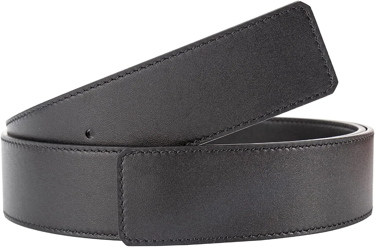 Vatee's Men Reversible Genuine Leather Replacement Belt Strap without Buckle 1.34"/1.6" Wide
