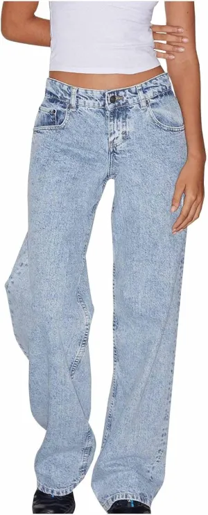 Vintage High Waisted Straight Leg Jeans for Women Relaxed Fit Stretch Denim Casual Wear with Pocket Details Streetwear