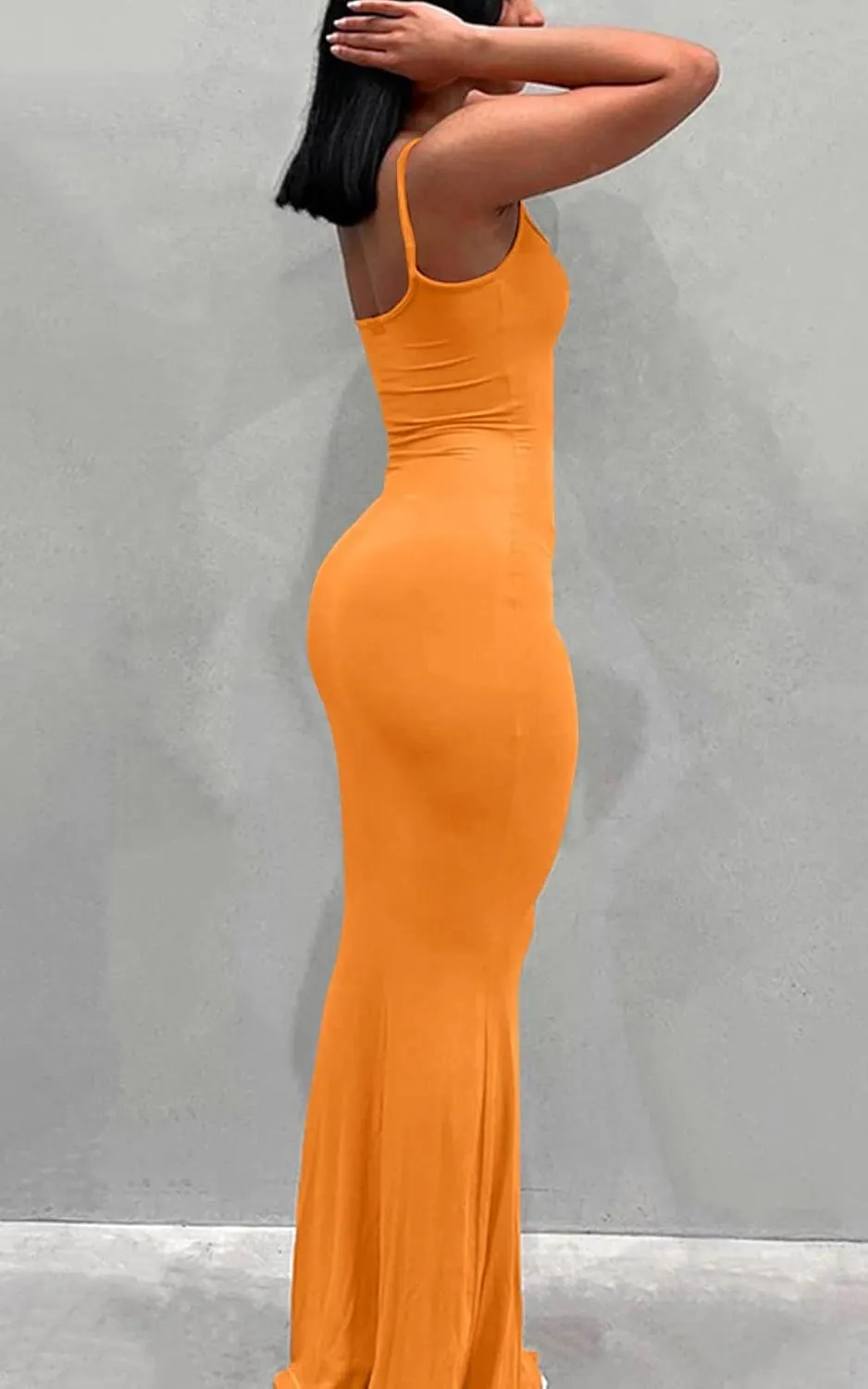 VIUTIL Women's Maxi Bodycon Dress Sexy Spaghetti Strap Sleeveless Tight Slip Long Dresses 2023