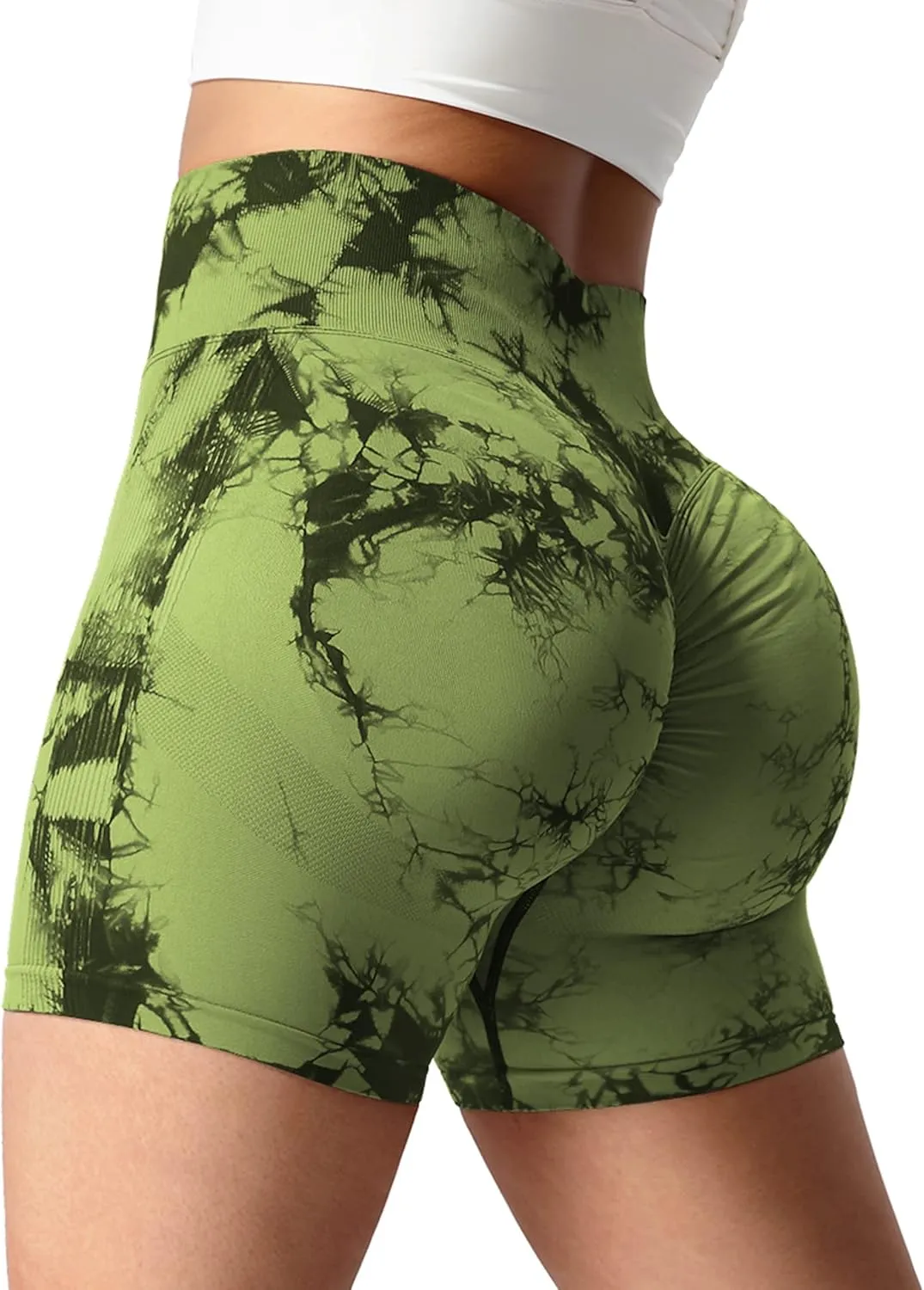 VOYJOY High Waist Seamless Shorts Scrunch Butt Contour Gym Yoga Shorts