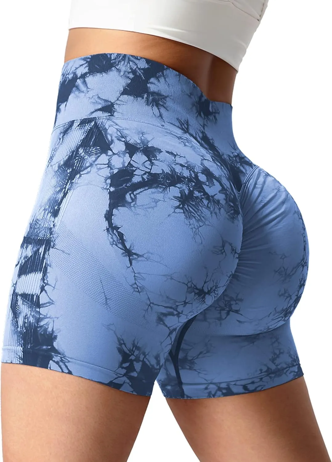 VOYJOY High Waist Seamless Shorts Scrunch Butt Contour Gym Yoga Shorts