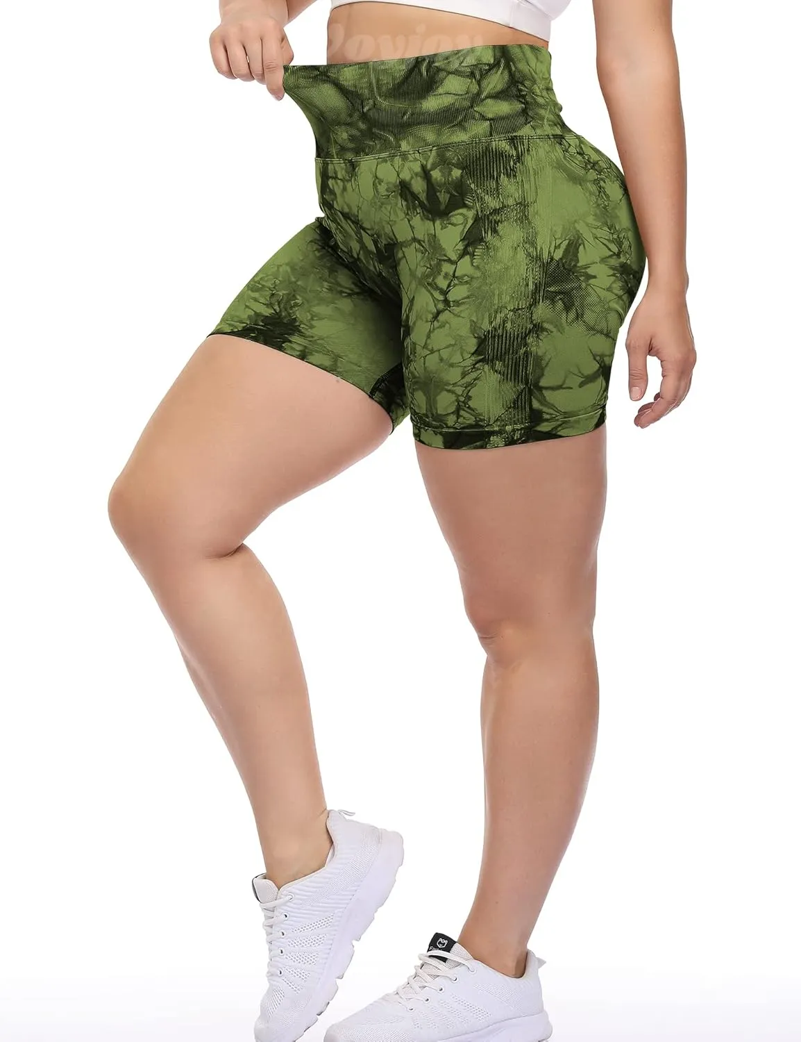 VOYJOY High Waist Seamless Shorts Scrunch Butt Contour Gym Yoga Shorts