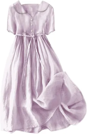 Wedding Guest Dress for Women Button Down Collared Maxi Dresses Casual Fashion Flowy Flutter Swing Dress 2025