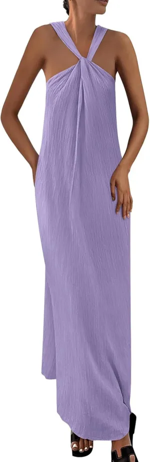 Wedding Guest Dress for Women Strappy Sleeveless Maxi Long Dress Casual Summer Beach Vaaction Loose Flowy 2025
