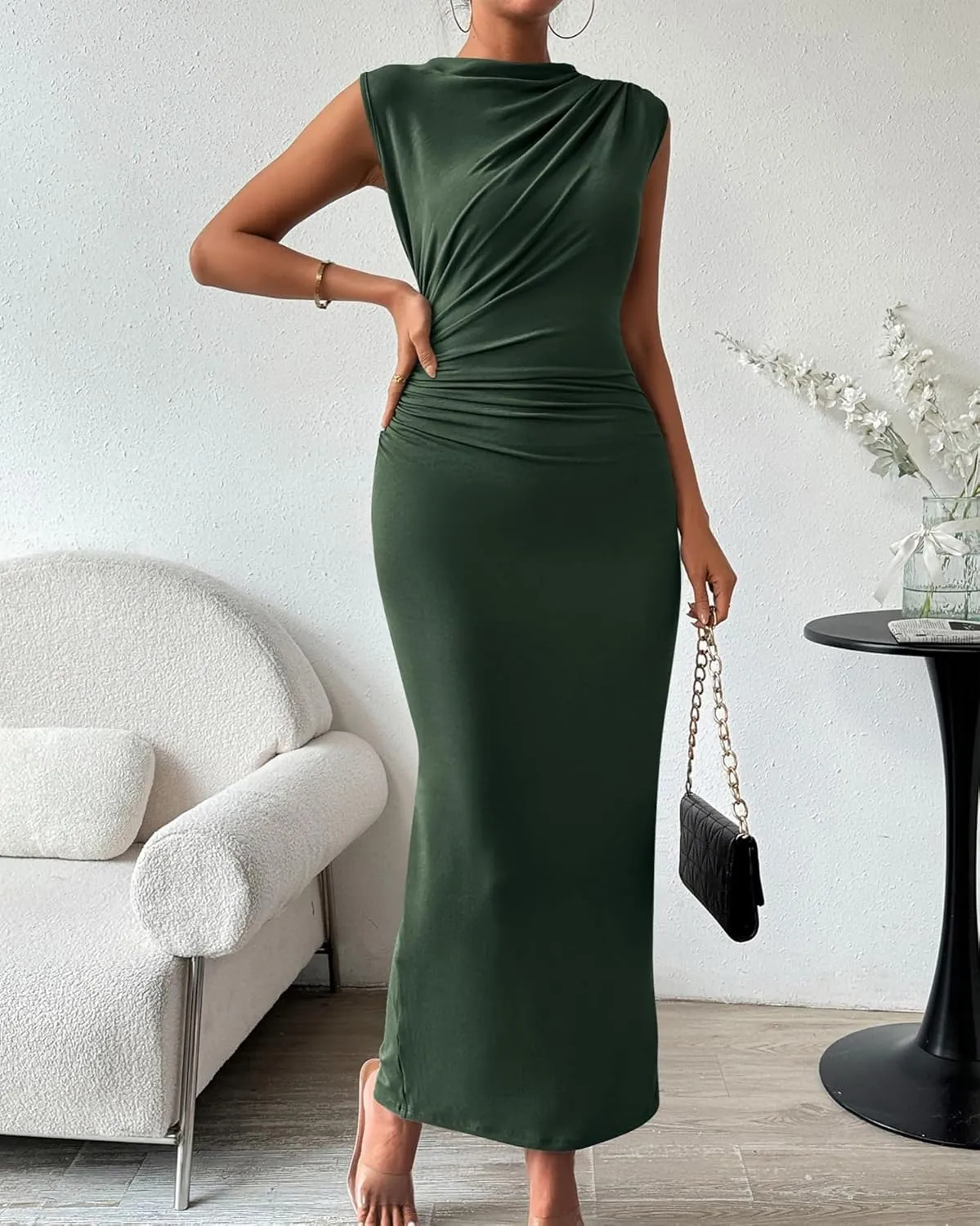 Wedding Guest Dresses for Women Semi Formal Dresses Summer Bodycon Maxi Dresses Work Evening Party Cocktail Dresses