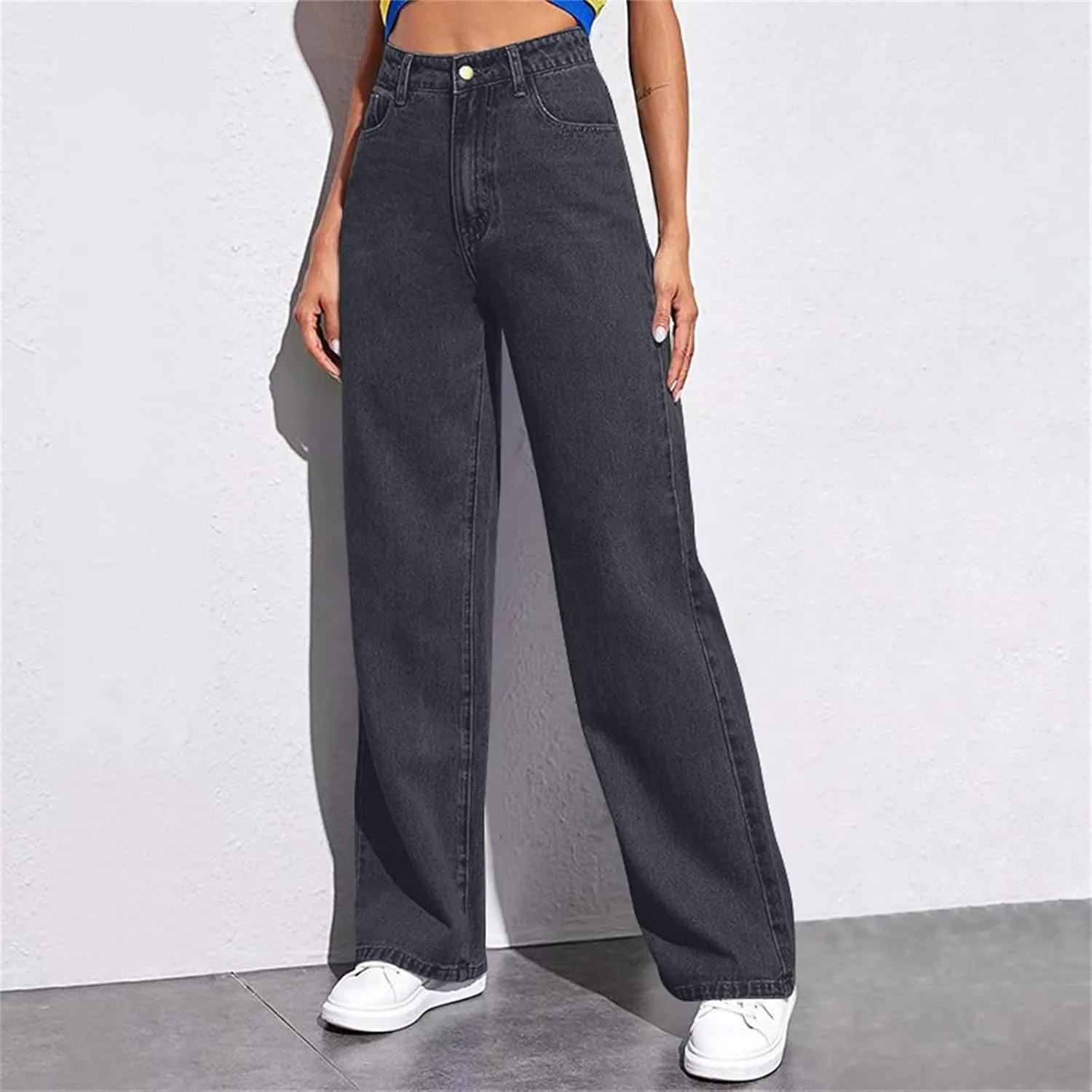Wide Leg Jeans for Women Fashion Baggy Boyfriends Jeans High Waist Y2k Cargo Pants Vintage Denim Trousers