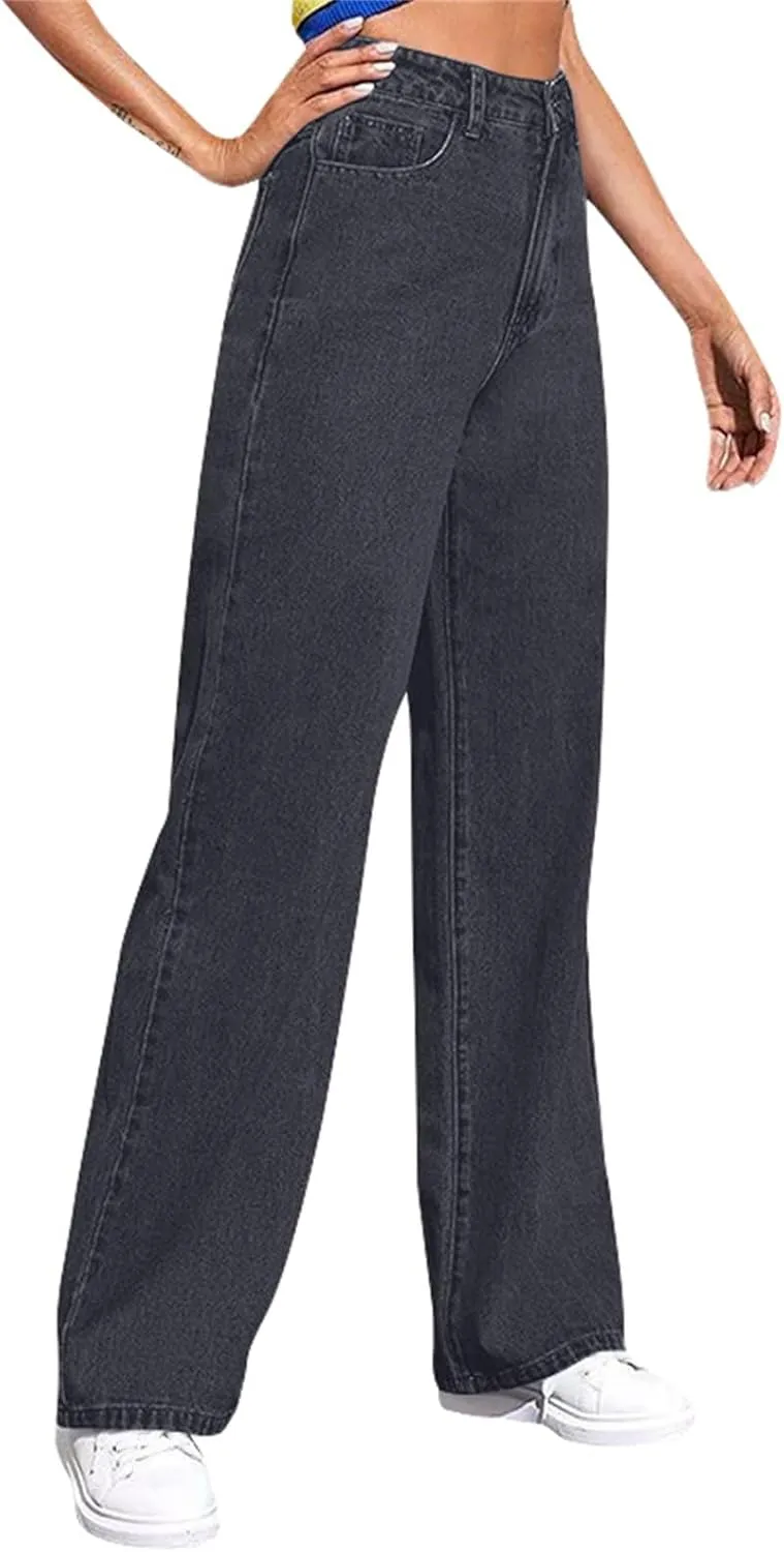 Wide Leg Jeans for Women Fashion Baggy Boyfriends Jeans High Waist Y2k Cargo Pants Vintage Denim Trousers
