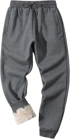 Winter Pants for Men Fleece Lined Sweatpants Tall Heavyweight Thermal Sherpa Lined Joggers Mens Warm Pant with Pockets