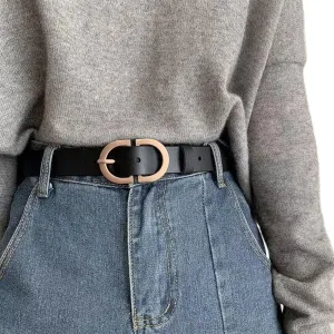 Women Belts PU Leather Simple Metal Buckle Belt Girls Dress Jean Pants Waistband Belts for Lady