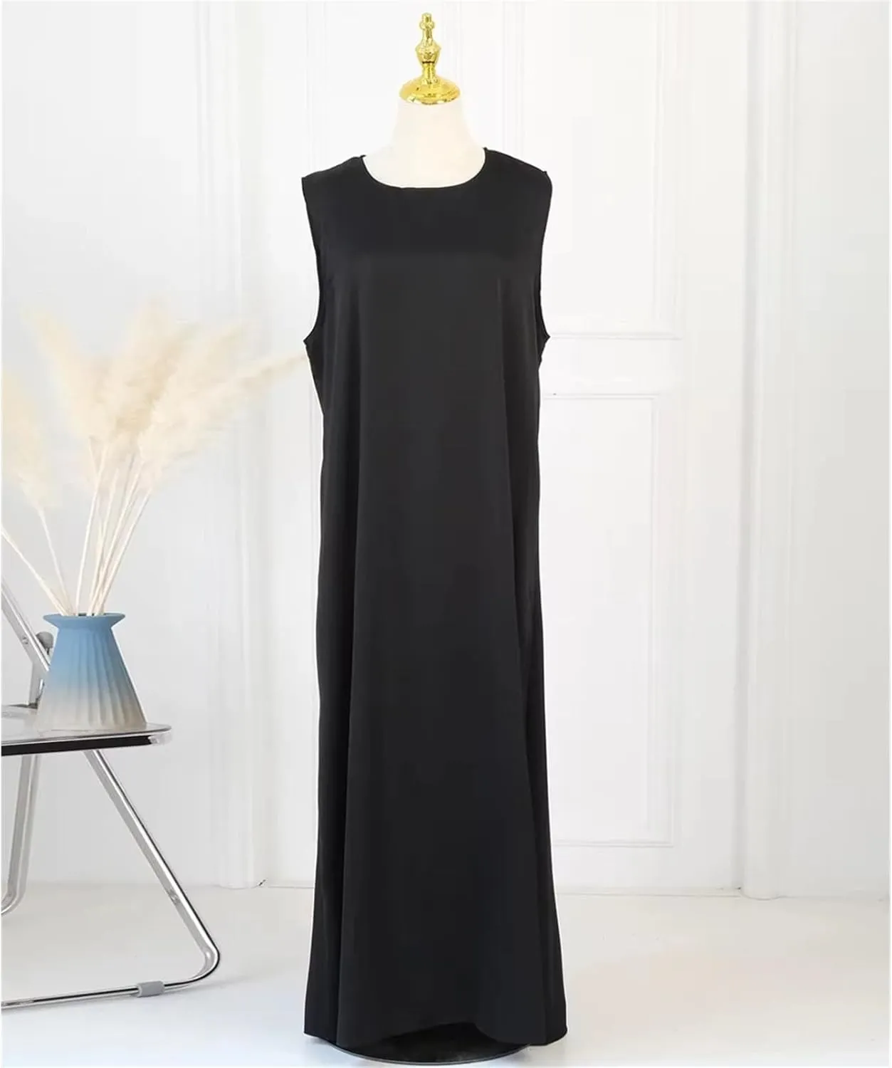 Women Casual Sleeveless Suspenders Cotton Linen Dress White Sleeveless Slip Dresses White Plain Clothing