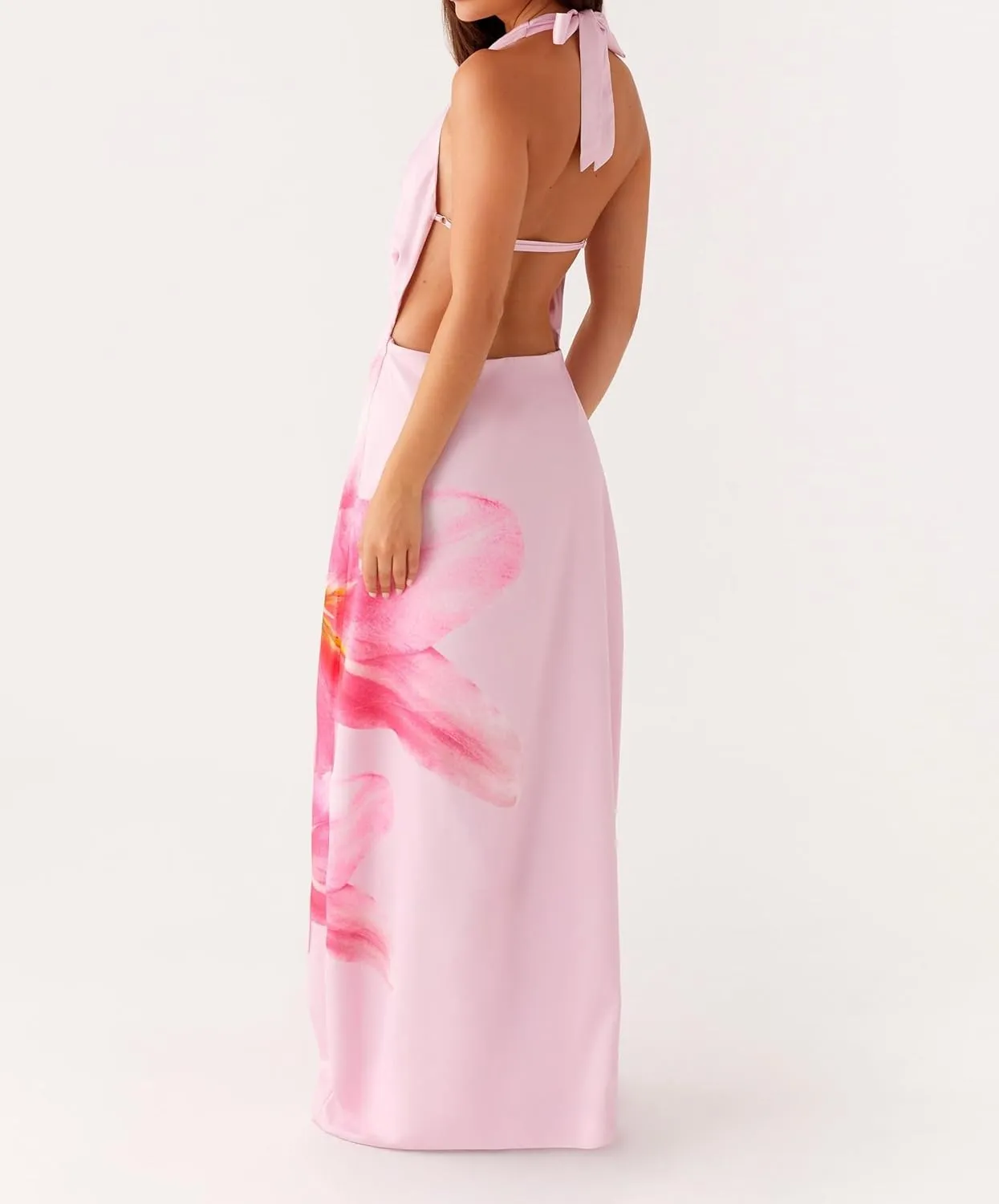 Women Flower Print Maxi Dress Spaghetti Strap Floral Slip Dress Y2k Backless Slim Fit Long Bodycon Dresses