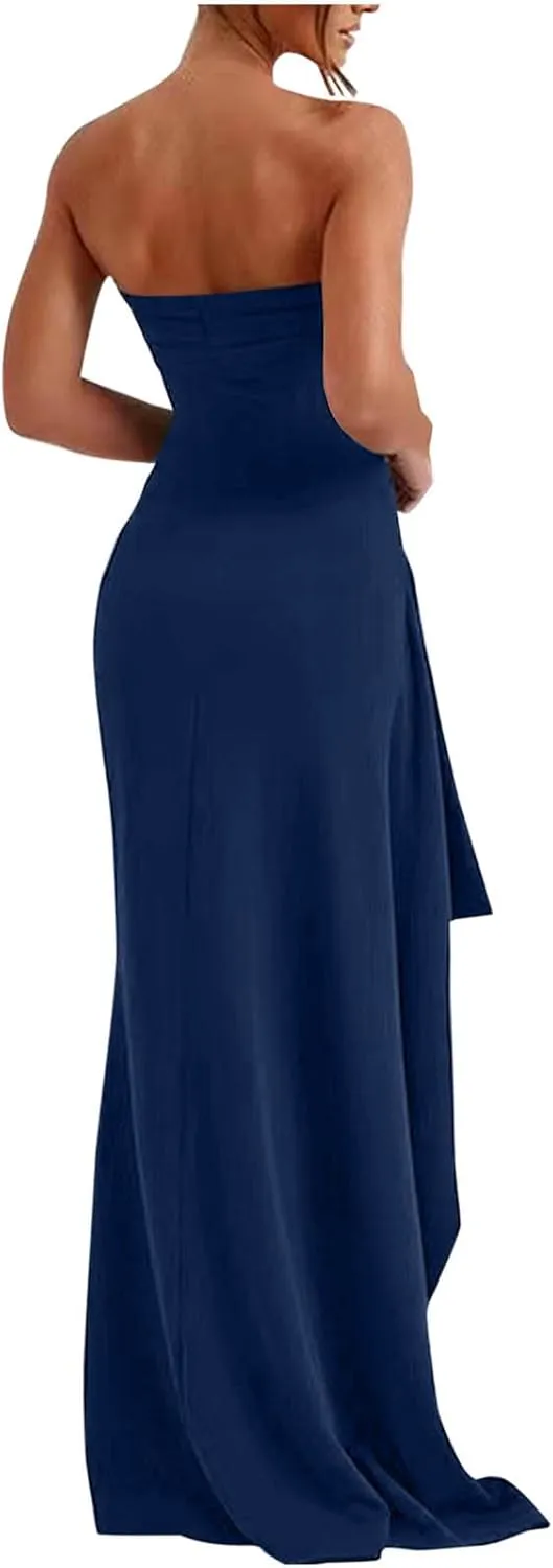 Women Sexy Off Shoulder Dresses Sleeveless Spaghetti Straps Bodycon Dress Solid Color Evening Party Dress