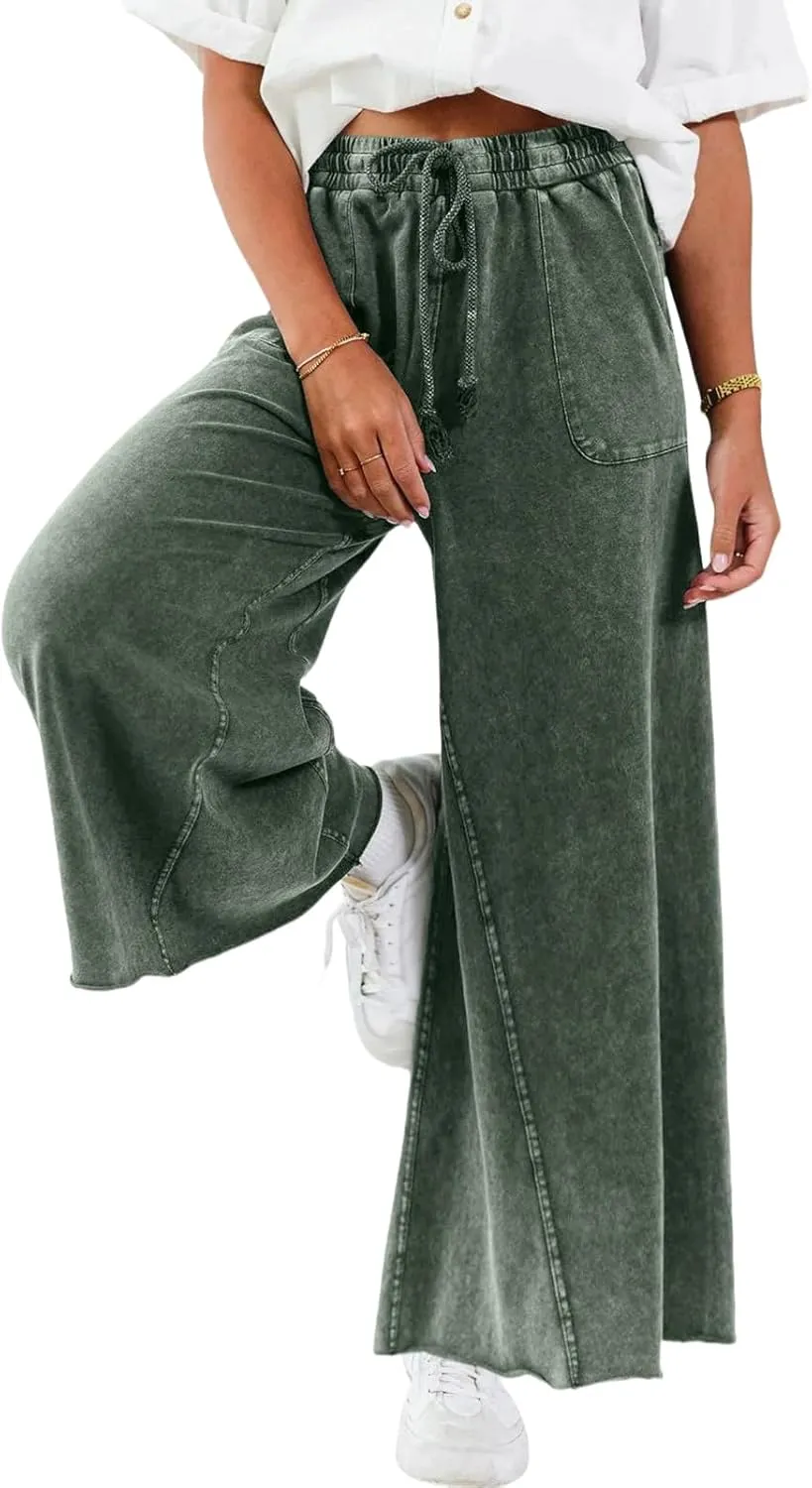 Women Wide Leg Sweatpants Jeans High Waist Baggy Trouser Loose Boyfriend Denim Pants Y2K