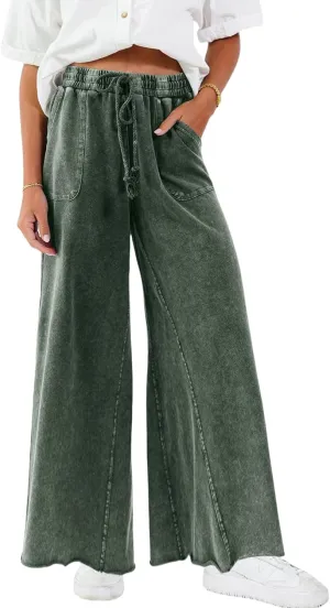 Women Wide Leg Sweatpants Jeans High Waist Baggy Trouser Loose Boyfriend Denim Pants Y2K