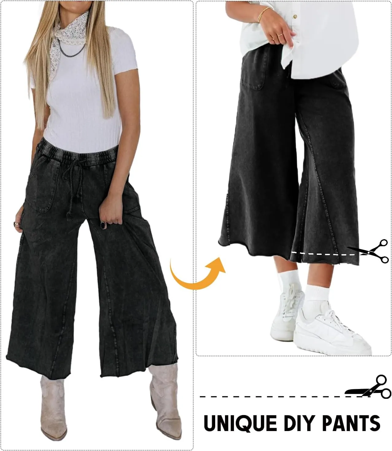 Women Wide Leg Sweatpants Jeans High Waist Baggy Trouser Loose Boyfriend Denim Pants Y2K