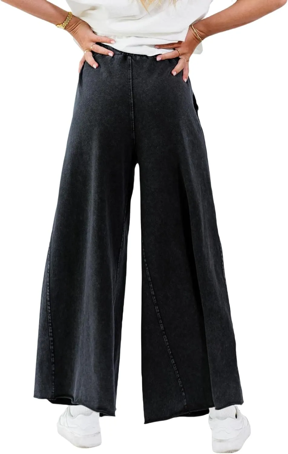 Women Wide Leg Sweatpants Jeans High Waist Baggy Trouser Loose Boyfriend Denim Pants Y2K