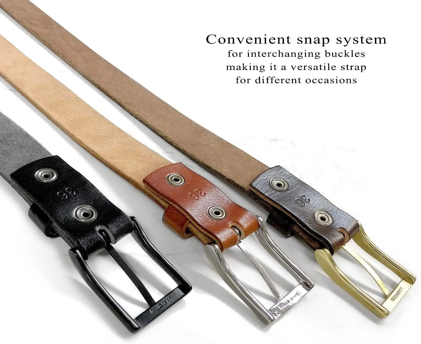 Women's 1-1/8"(30mm) wide Full Grain Genuine Leather One Piece Casual Dress Belt or Studded Punk Jean Belt