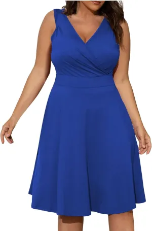 Women's 2025 Summer Sleeveless Ruched Waist Flowy A Line High Low Midi Cocktail Party Dress