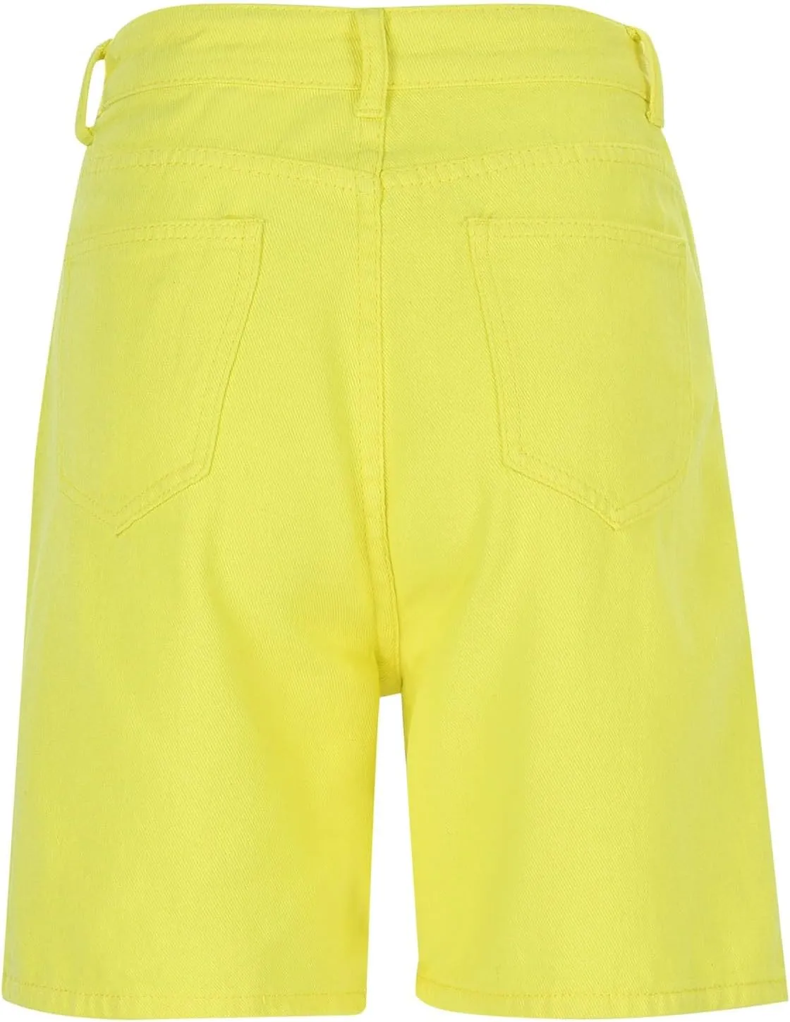 Womens Bermuda Shorts Casual Summer High Waisted Shorts Straight Leg Knee Length Jeans Twill Shorts with Pockets