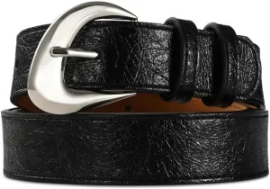 Women's Brown Belt Trend Belt with Gold Buckle Fashion Leather Waist Belt for Jeans Pants