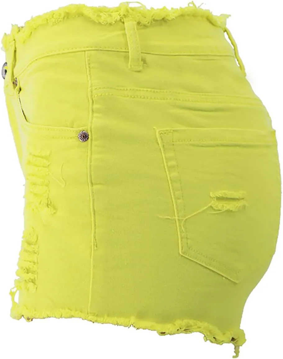 Women's Denim Shorts Hot Shorts Summer Casual High Waisted Raw Hem Stretchy Distressed Ripped Shorts with Pockets