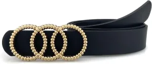 Women's Faux Leather Belt Holeless Belt For Dress Metal Buckle Winter Cocktail Slimming