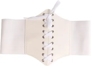Women's Faux Leather Corset Belt Vintage Stretch Cinch Belt Wide Steampunk Waist Corset Pirate Belt