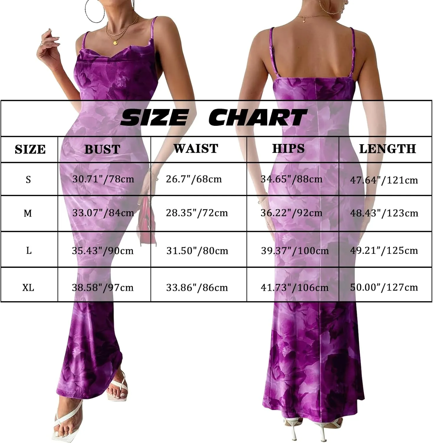 Women's Floral Spaghetti Strap Maxi Dress Sexy Summer Stretch Bodycon Dress Backless Cocktail Slip Long Dresses
