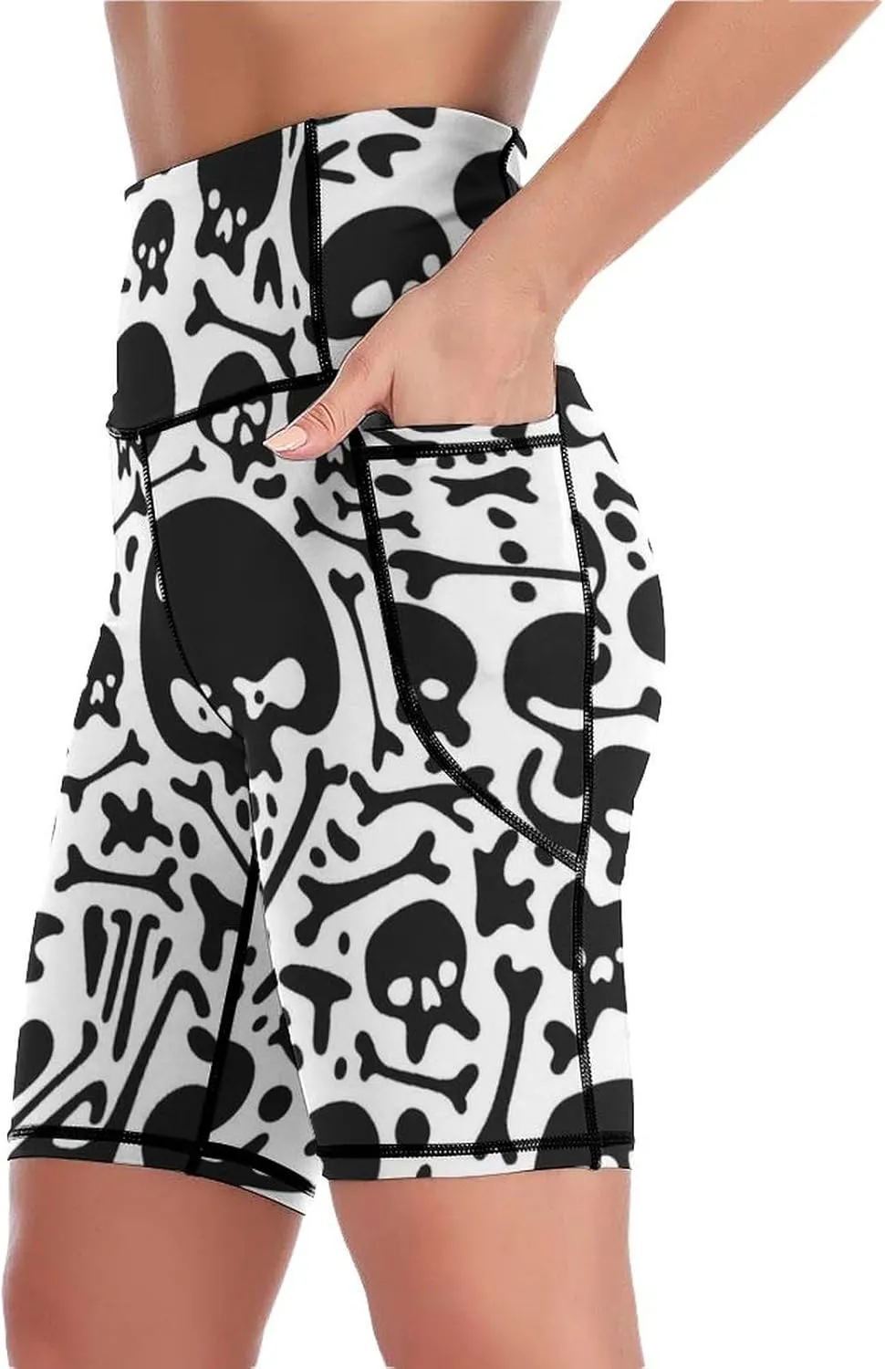Women's High Waist Fashion Workout Yoga Shorts Tummy Control Athletic Shorts
