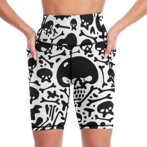 Women's High Waist Fashion Workout Yoga Shorts Tummy Control Athletic Shorts