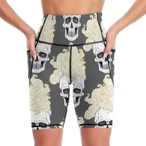 Women's High Waist Fashion Workout Yoga Shorts Tummy Control Athletic Shorts