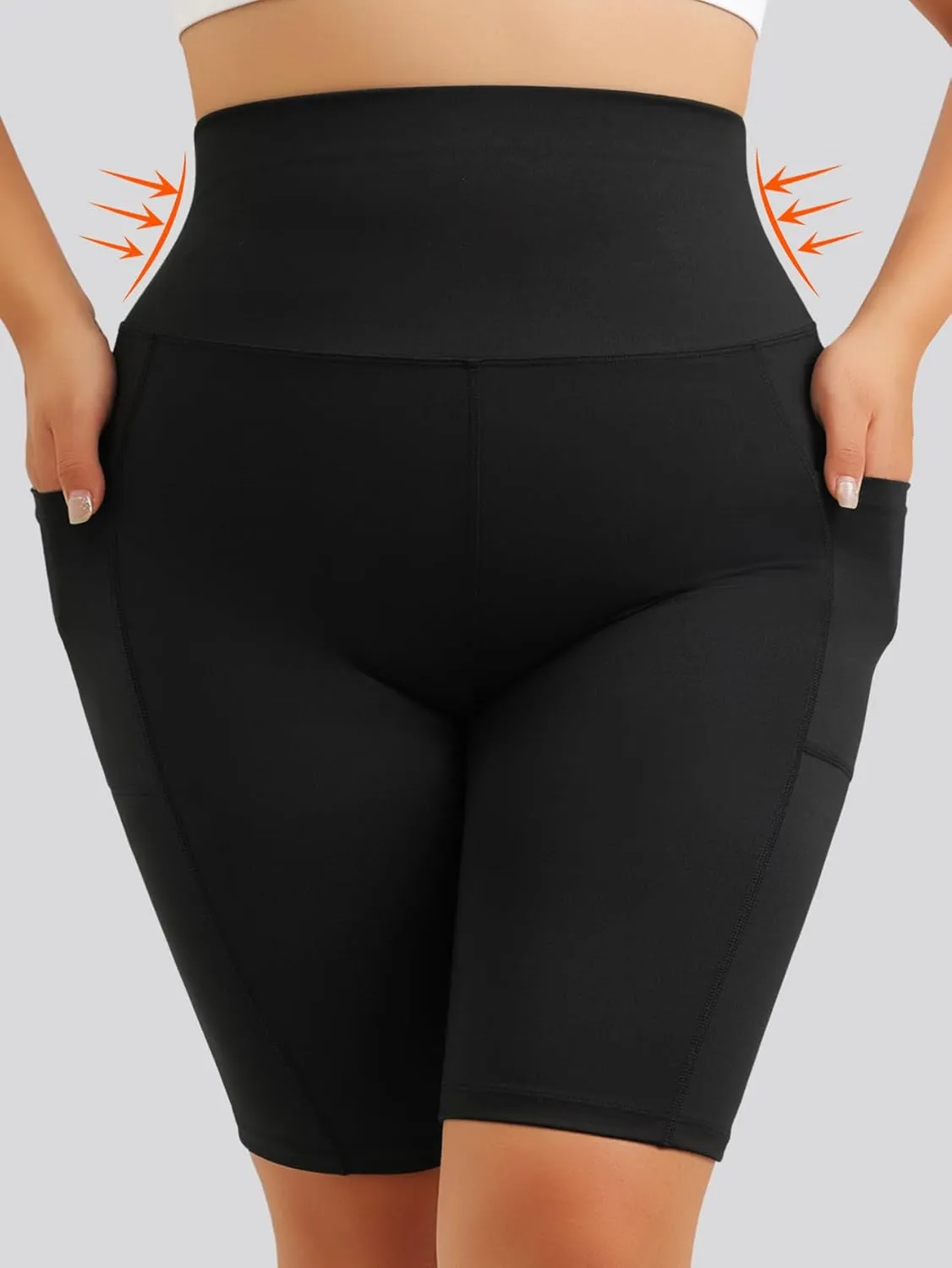 Women's High-Waist Yoga Shorts with Pockets, Tummy Control Fitness Leggings Shorts, Spring & Summer Collection.