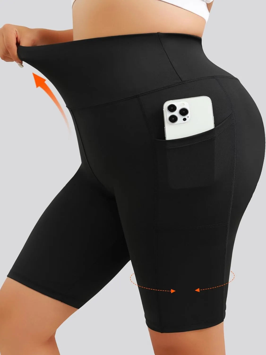 Women's High-Waist Yoga Shorts with Pockets, Tummy Control Fitness Leggings Shorts, Spring & Summer Collection.