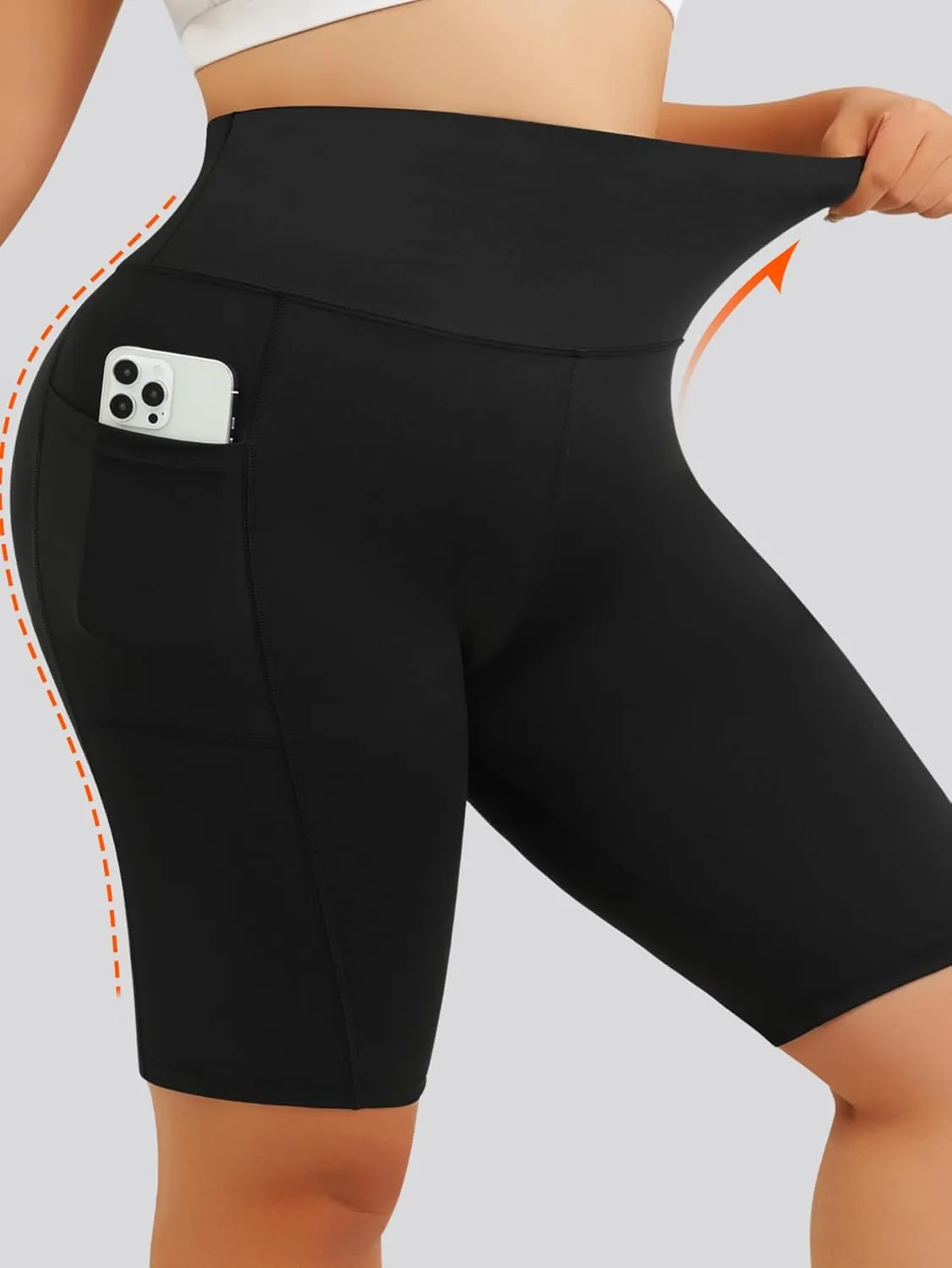 Women's High-Waist Yoga Shorts with Pockets, Tummy Control Fitness Leggings Shorts, Spring & Summer Collection.