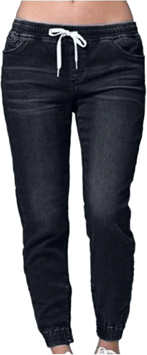 Womens High Waisted Jeans Waisted Trousers Jeans Lace Poket Denim Women's Jeans Straight Leg Loose Stretchy Straight