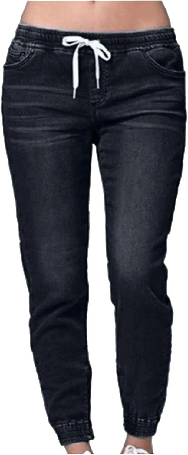 Womens High Waisted Jeans Waisted Trousers Jeans Lace Poket Denim Women's Jeans Straight Leg Loose Stretchy Straight