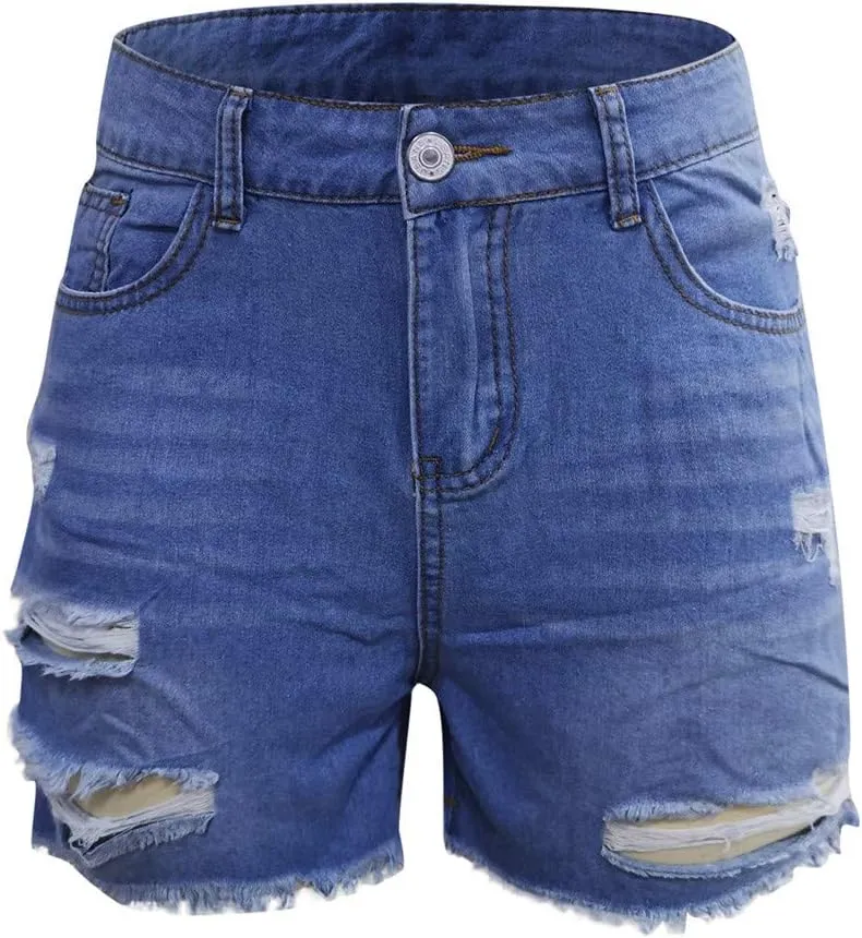 Womens Jean Shorts Denim Shorts Summer Baggy High Waisted Wide Leg Buttons Pleated Casual Jean Shorts 2025 Fashion Pants