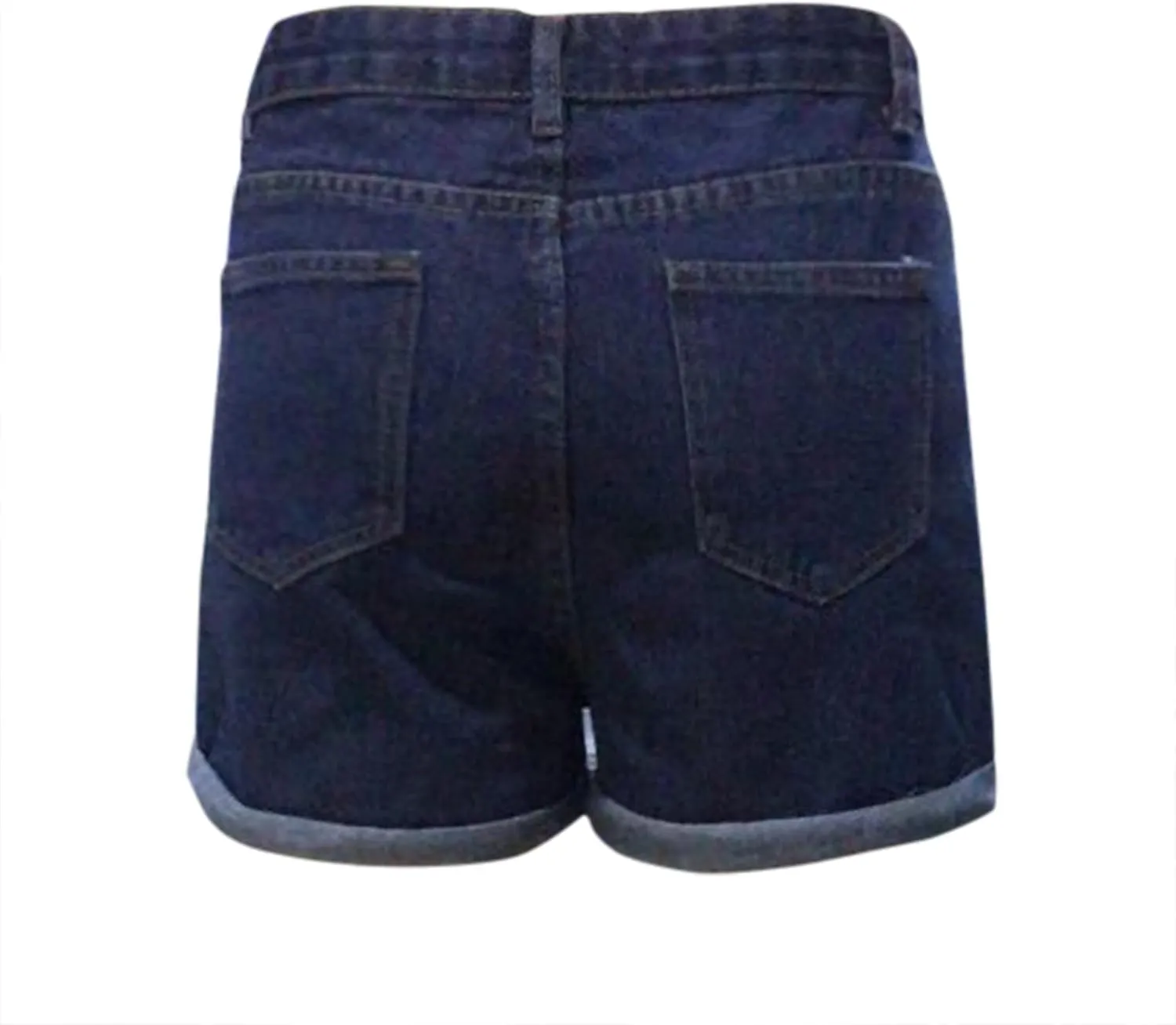 Womens Jean Shorts Stretchy High Waisted Ripped Denim Shorts with Pockets Trendy Distressed Cut Off Pants