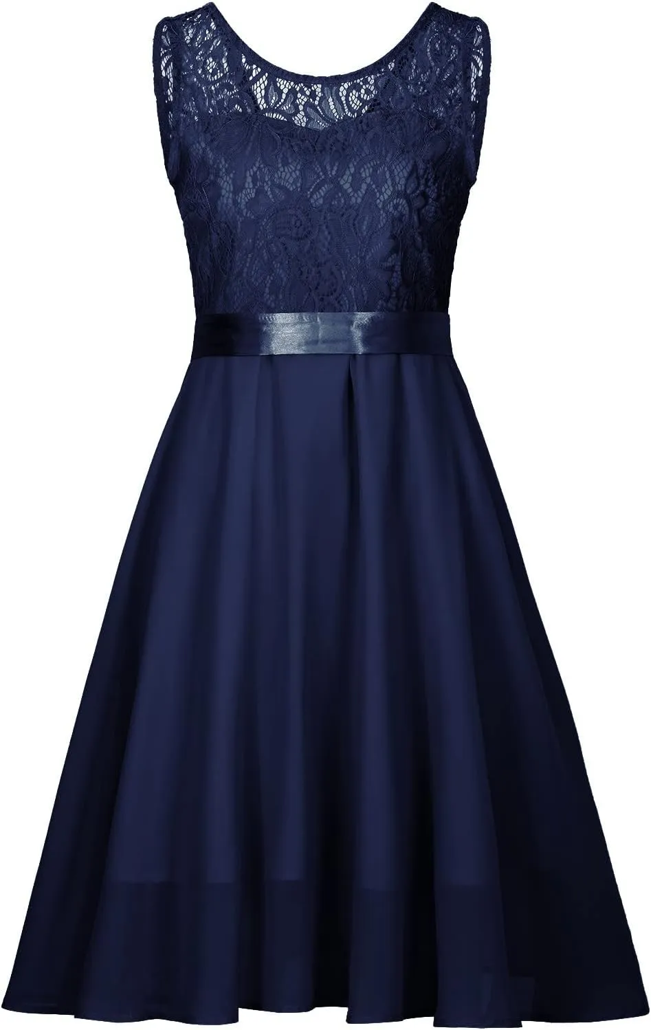 Womens Lace Patchwork Cocktail Dress Wedding Guest Prom Party Homecoming A-Line Swing Dress Fashion Sundress