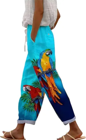 Womens Leggings and Summer Casual Drawstring Pants Casual Slacks Business Pants with Pockets Linen Pants for Women