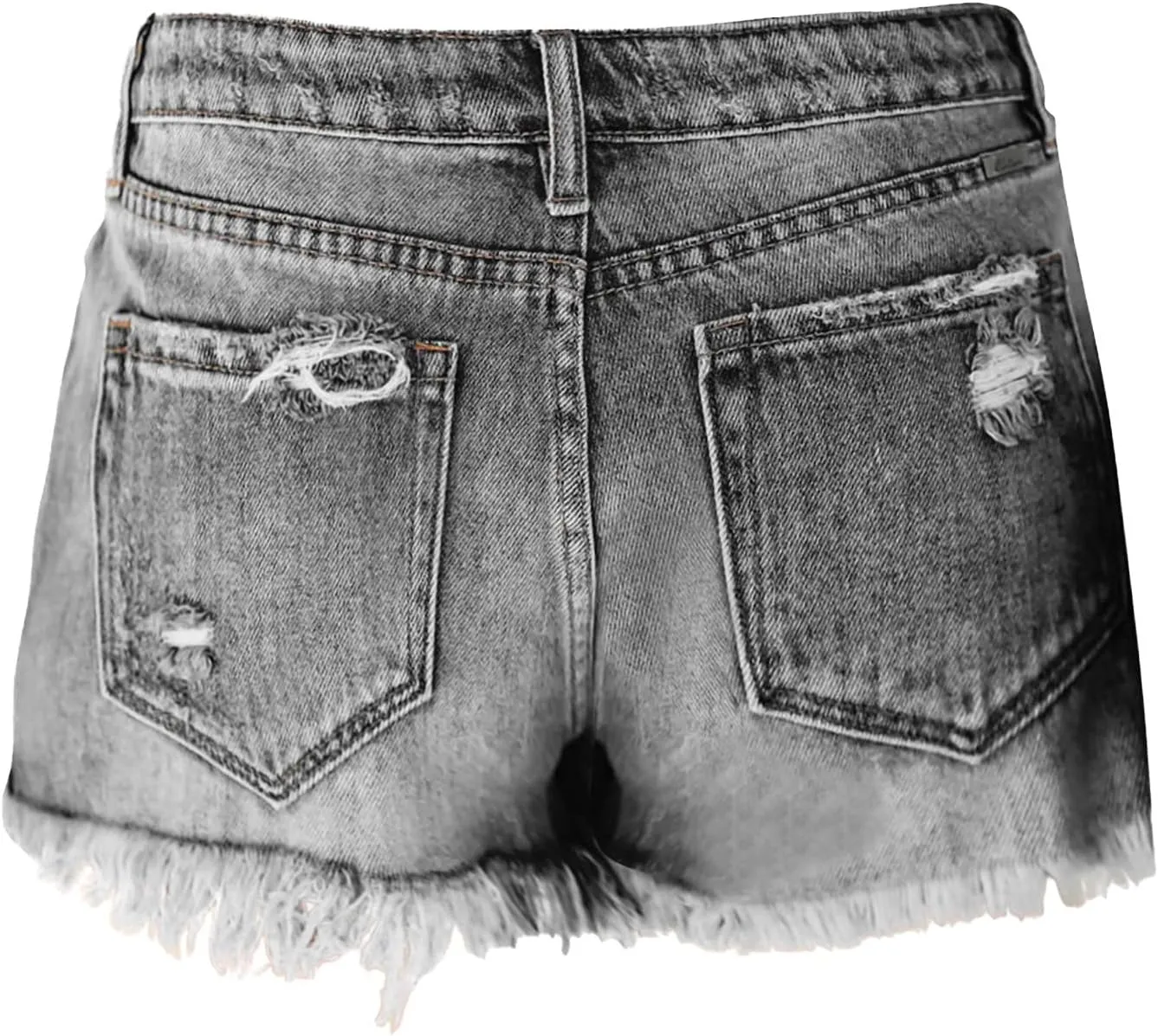 Women's Ripped Denim Shorts High Waisted Jean Shorts Women Frayed Raw Hem Casual Jeans Booty Button Shorts