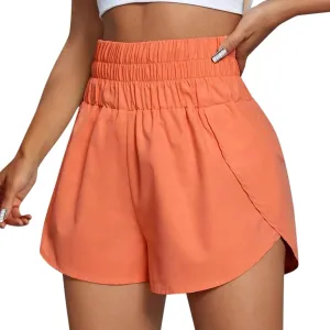 Womens Running Shorts Elastic High Waist Shorts Summer Quick Dry Shorts Casual Comfy Gym Short Outdoor Athletic Hiking