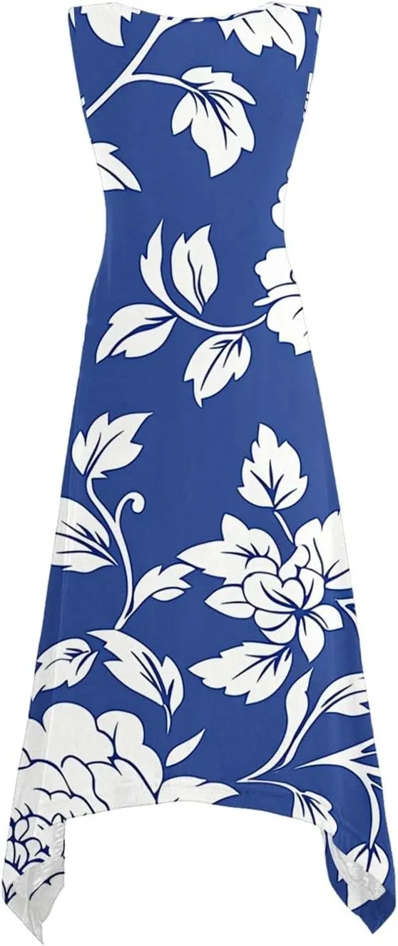 Womens Sexy Spaghetti Straps Summer Dresses A Line Floral Printed Casual Dress Beach Vocation Dresses