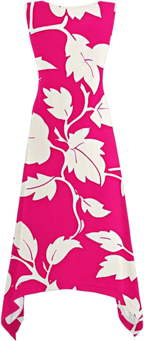 Womens Sexy Spaghetti Straps Summer Dresses A Line Floral Printed Casual Dress Beach Vocation Dresses