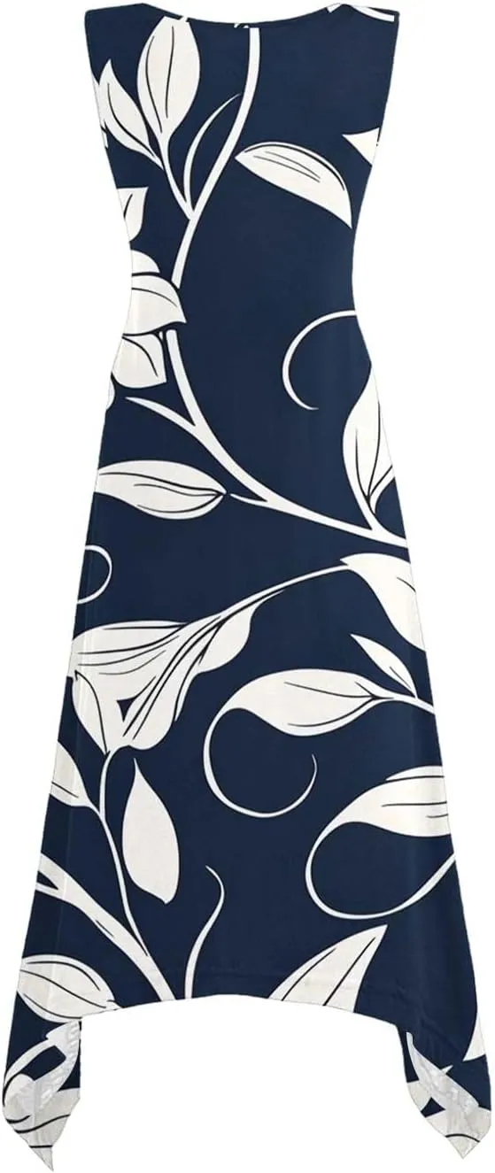 Womens Sexy Spaghetti Straps Summer Dresses A Line Floral Printed Casual Dress Beach Vocation Dresses