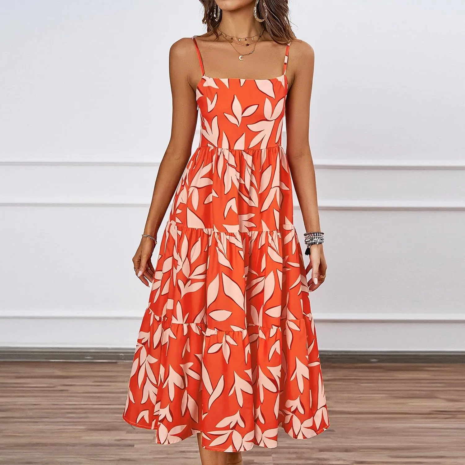 Womens Sexy Straps Summer Dresses 2025 Floral Graphic A Line Shirt Dress Loose Casual Sundress