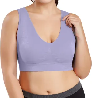Womens' Sports Bra Longline Wirefree Padded with Medium Support, Sports Bras for Women, Workout Crop Tank Tops Padded