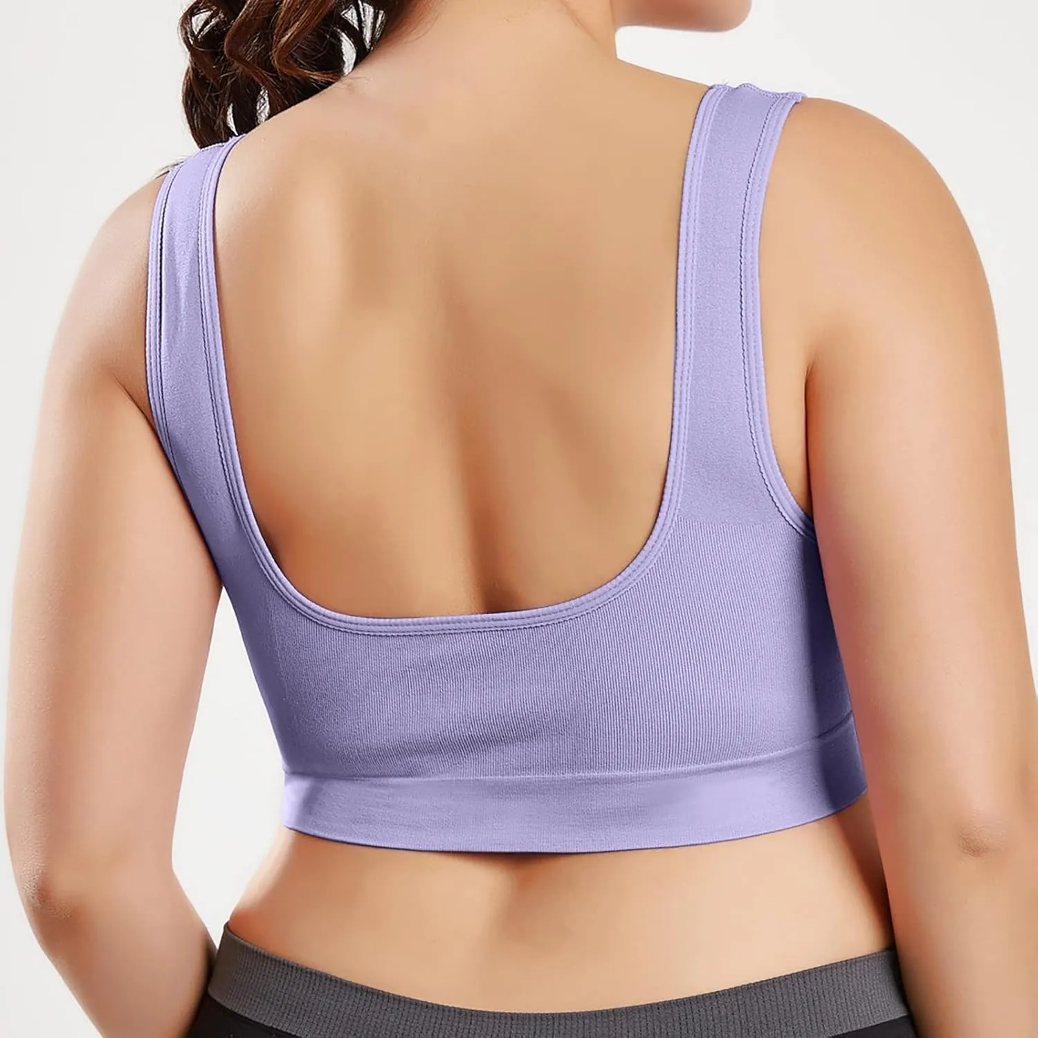 Womens' Sports Bra Longline Wirefree Padded with Medium Support, Sports Bras for Women, Workout Crop Tank Tops Padded