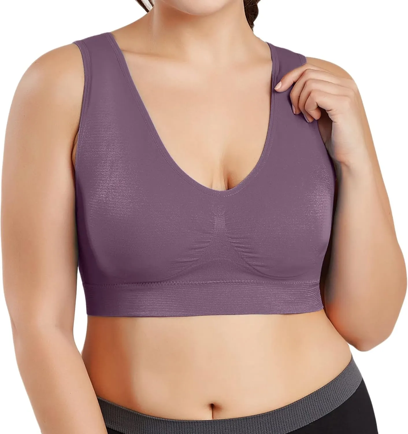 Womens' Sports Bra Longline Wirefree Padded with Medium Support, Sports Bras for Women, Workout Crop Tank Tops Padded
